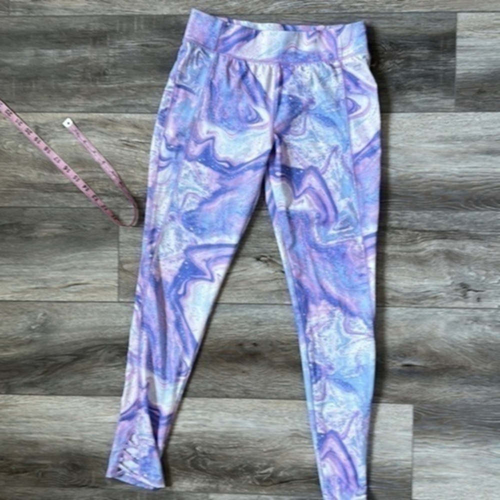 More than magic leggings girls size 14/16 XL purple marble athletic - Picture 1 of 9